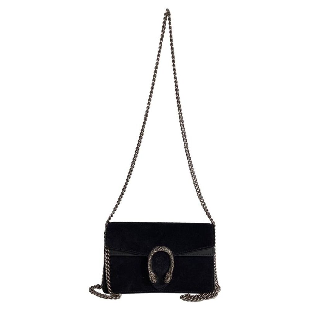 Gucci Mini Dionysus Shoulder Bag in Black Suede